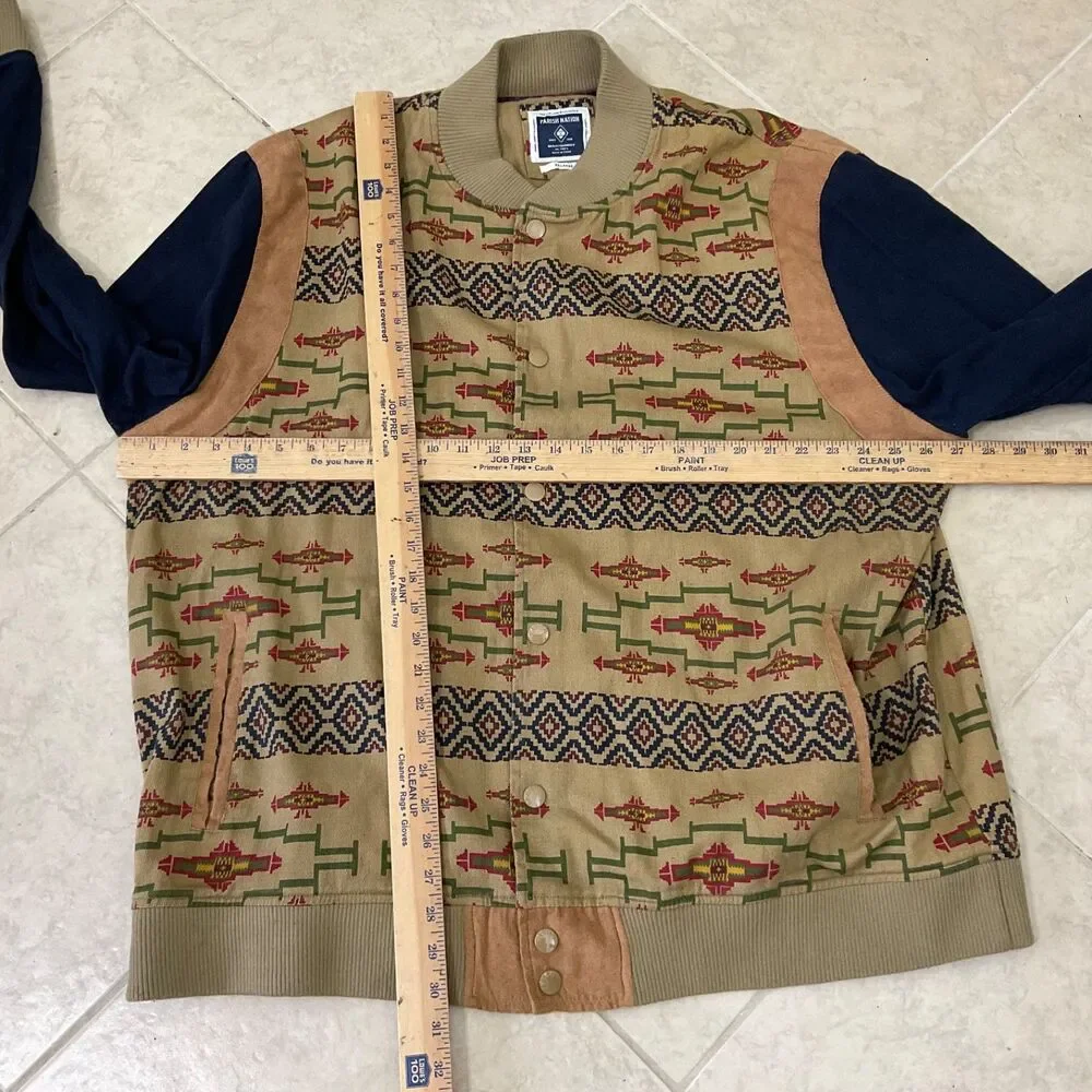 Southwestern Aztec Navajo All Over Print Jacket 3XL snap buttons Parish Nation